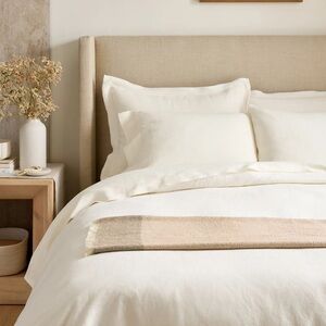 Quince European Linen Double Flange Duvet Cover Set